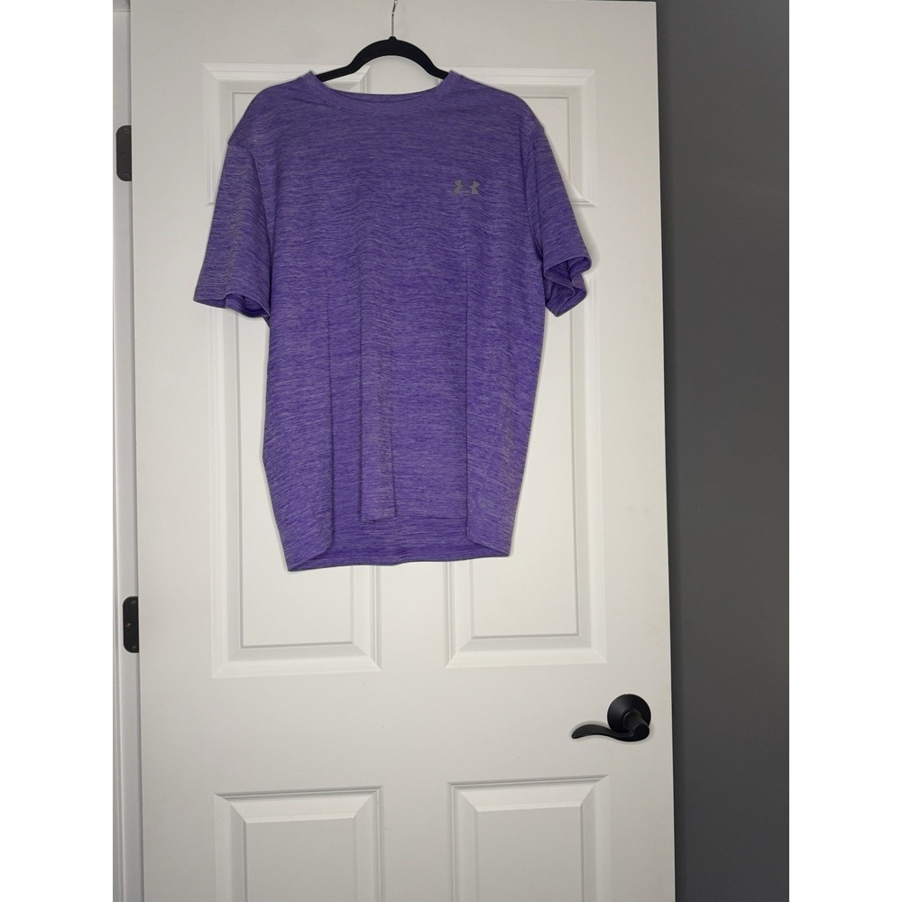 Under Armour Loose Heat Gear UA Tech Men's  T Shirt Large Purple Heathered